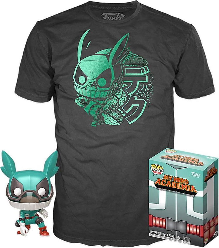 Funko mon héros universitaire - pop ! tee box ensemble de t-shirt figurine à collectionner deku - s - noir
