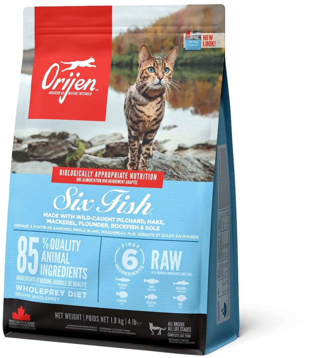 Orijen entier proie 6 chats de poisson
