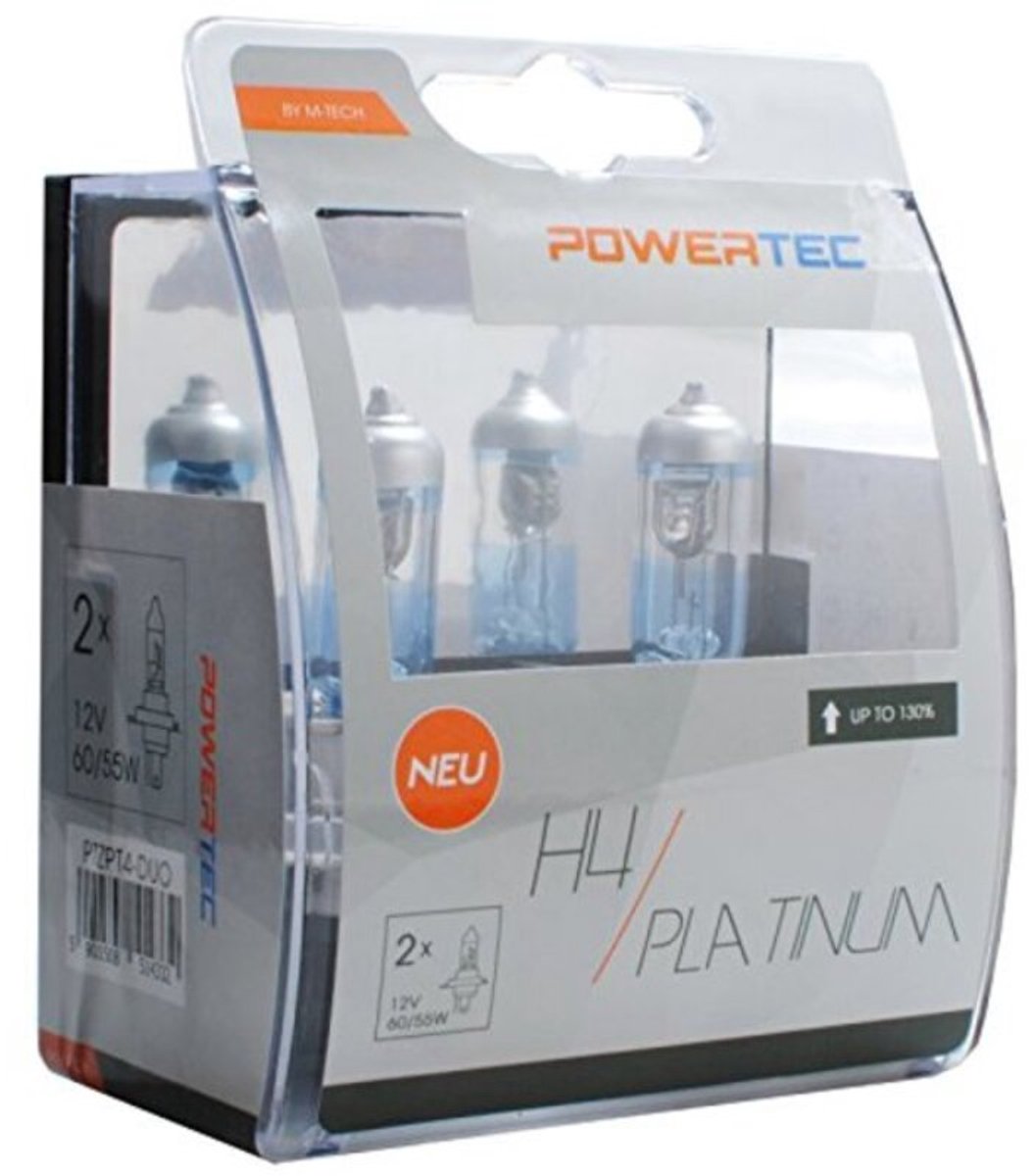 Ampoule de voiture Powertec m-tech ptzpt4-duo h4 12v 60 55w halogène