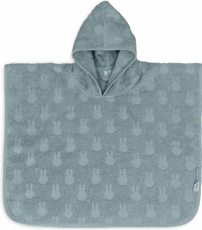 Jollein x Miffy - poncho de bain bébé éponge - cape de bain enfant avec capuche - jacquard miffy vert d'eau