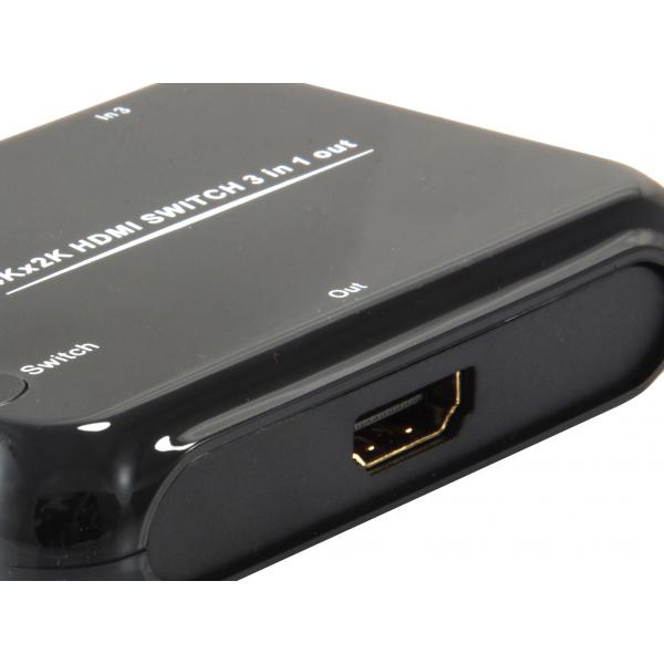 Équipement 332721 Switch HDMI, 3X, HDMI1.4, Dolby True-HD, 7.1ch, noir