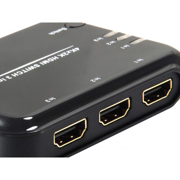 Équipement 332721 Switch HDMI, 3X, HDMI1.4, Dolby True-HD, 7.1ch, noir