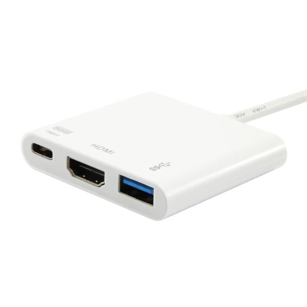 Équipement 133461 USB Type C à HDMI Femelle USB Un adaptateur PD féminin, 4K, pastique, 15 cm, blanc
