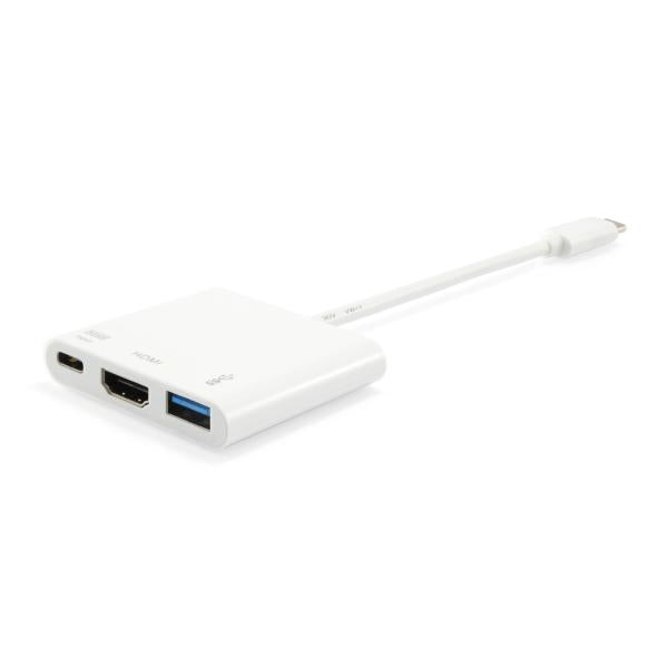 Équipement 133461 USB Type C à HDMI Femelle USB Un adaptateur PD féminin, 4K, pastique, 15 cm, blanc