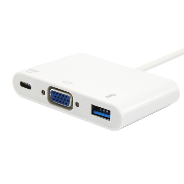 Équipement équipé 133462 USB Type C à VGA Femme USB A adaptateur PD féminin, 1080p, 15cm, blanc