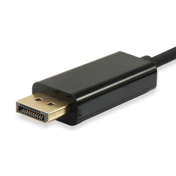 Équipez l'équipement 133467 USB Type-C vers le câble DisplayPort, mâle mâle, droit, 1,8 m, noir