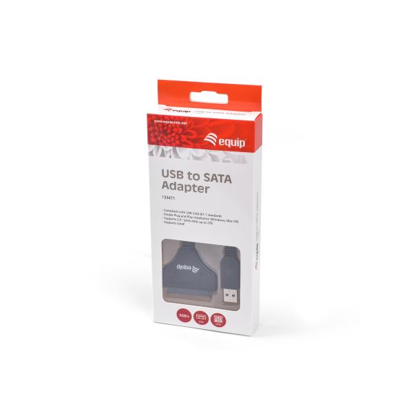 Équipement 133471 Adaptateur USB3.0 à SATA, mâle mâle, 0,5 m, noir