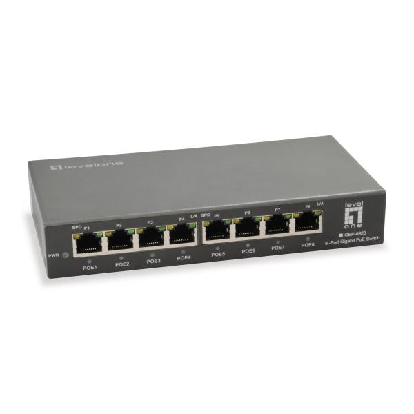 NivemberOne niveauone GEP-0823 Gigabit Poe Switch à 8 ports, 802.3at AF Poe, 120W