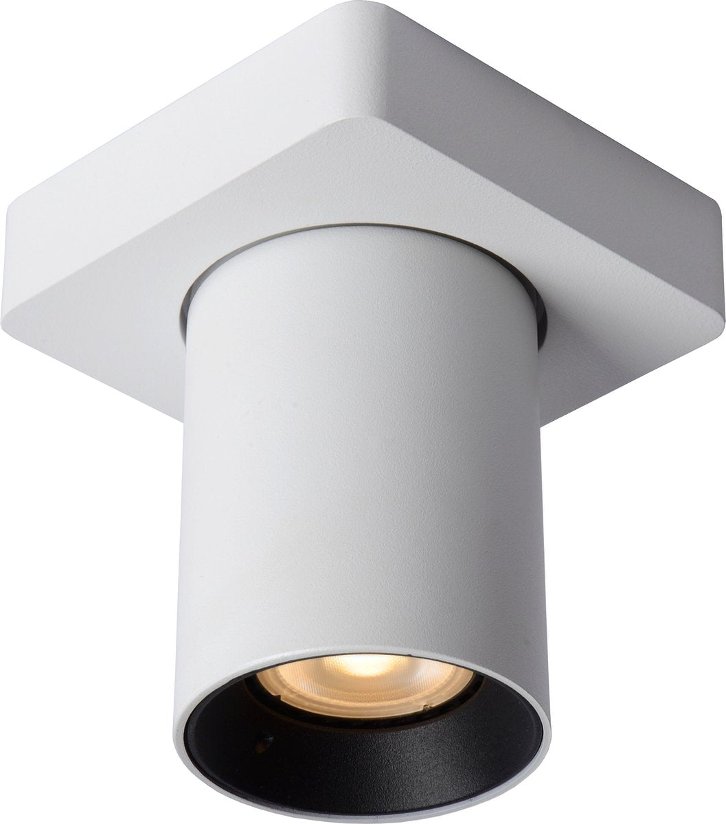 Lucide nigel - spot de plafond (plafonnier) - led dim to warm - gu10 - 1x5w 2200k 3000k - blanc