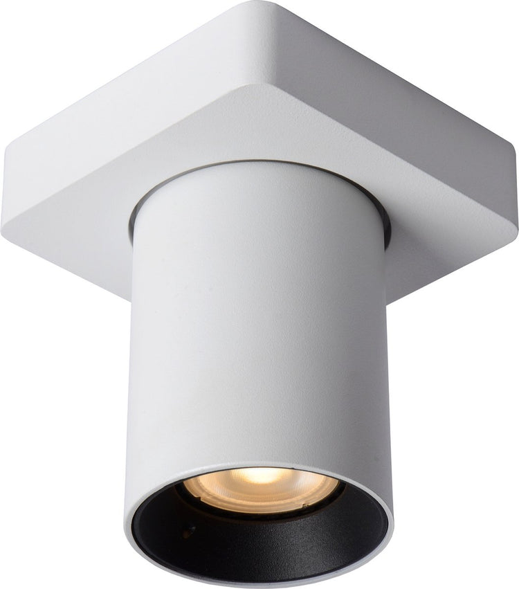 Lucide nigel - spot de plafond (plafonnier) - led dim to warm - gu10 - 1x5w 2200k 3000k - blanc