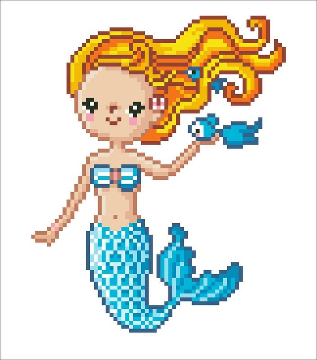Diamond dotz® - peinture diamant enfants - sirène 23 x 25 cm - pierres rondes - paquet complet