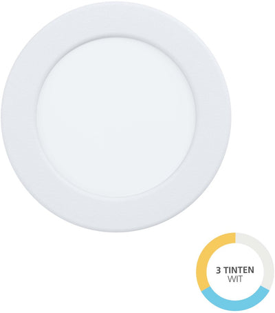 Spot encastrable Eglo fueva 6 - salle de bain extérieure - LED - ø 11,9 cm - blanc - lumière blanche orientable (lumière chaude, neutre et lumière du jour)