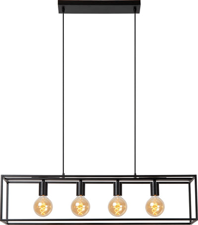 Lucide capri - lampe suspendue - 4xe27 - noir