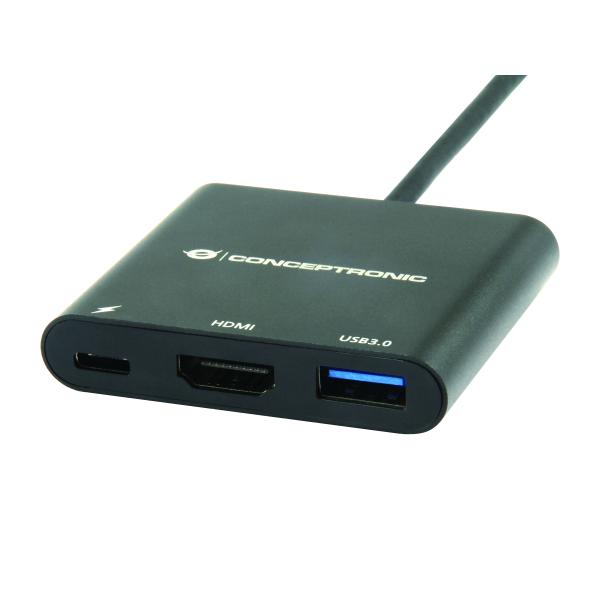 Conceptronic Concepttronic Donn01b DONN USB-C à l'adaptateur HDMI, USB 3.2 Gen 1 (3.1 Gen 1) Type-A C, HDMI, noir