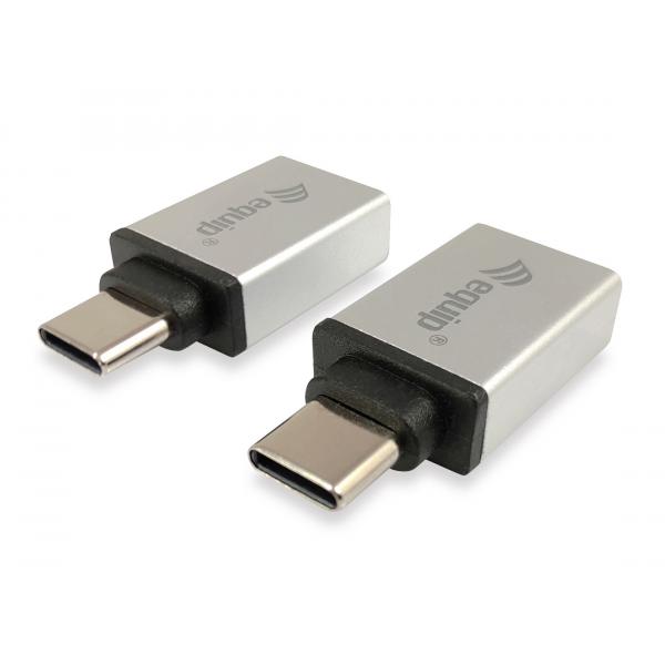 Équipement Équiper 133473 Adaptateur USB, USB Type C -> USB Type A, femme masculine, argent