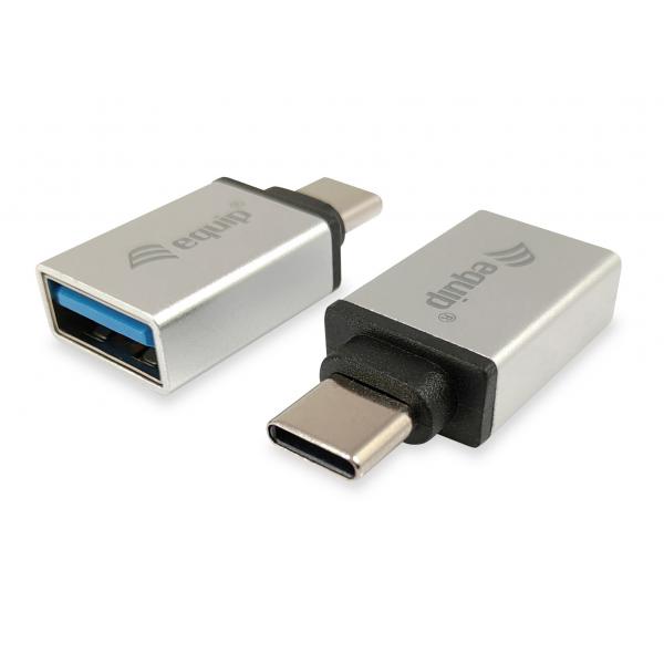 Équipement Équiper 133473 Adaptateur USB, USB Type C -> USB Type A, femme masculine, argent