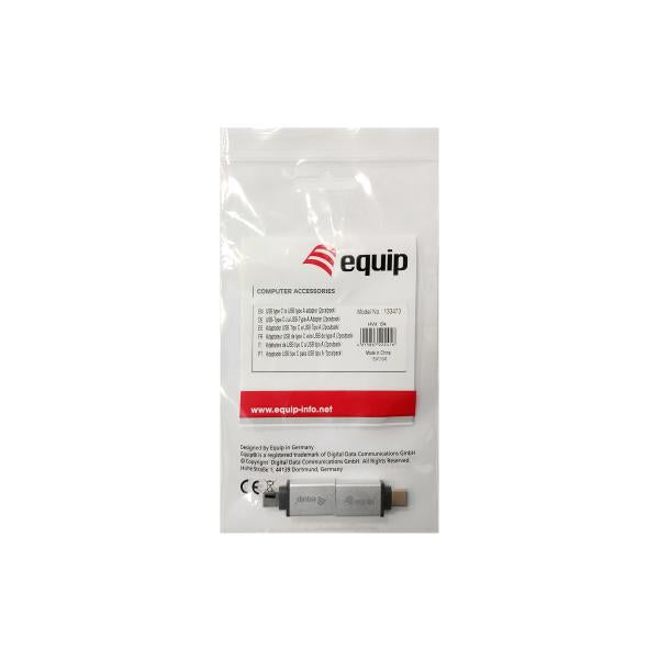 Équipement Équiper 133473 Adaptateur USB, USB Type C -> USB Type A, femme masculine, argent