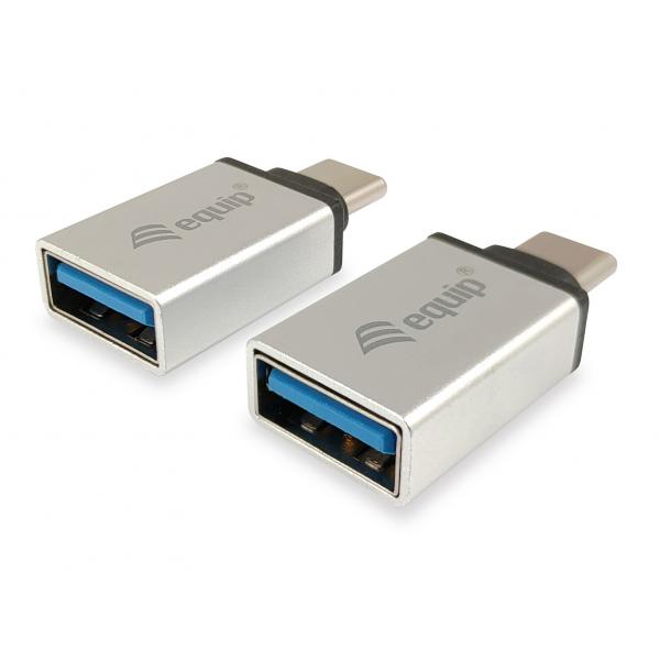Équipement Équiper 133473 Adaptateur USB, USB Type C -> USB Type A, femme masculine, argent