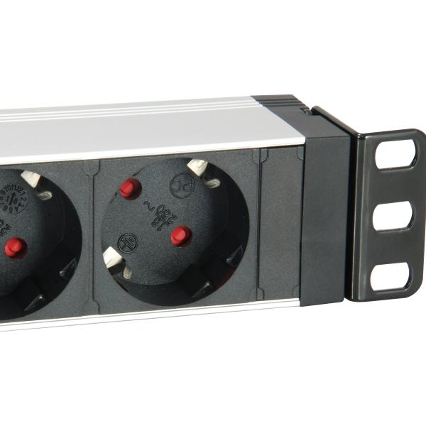 Équipement d'équipement 333309 Unité de distribution allemande à 7-outlet W Protection sur les surtensions + commutateur, type F, 1,5 mm²