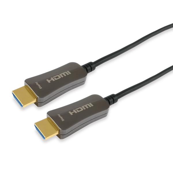 Équipement 119430 HDMI 2.0 Câble optique actif, HDMI Type A -> HDMI Type A 3D, 18 Gbit S, 30m, noir