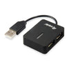 Équipement 128952, HUB USB de voyage à 4 ports, USB 2,0, 480 Mbits, plastique, noir