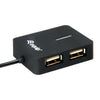 Équipement 128952, HUB USB de voyage à 4 ports, USB 2,0, 480 Mbits, plastique, noir