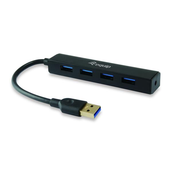 Équipement 128953, Hub USB à 4 ports, USB 3,2 Gen 1 Type-A, 5000 Mbits, noir