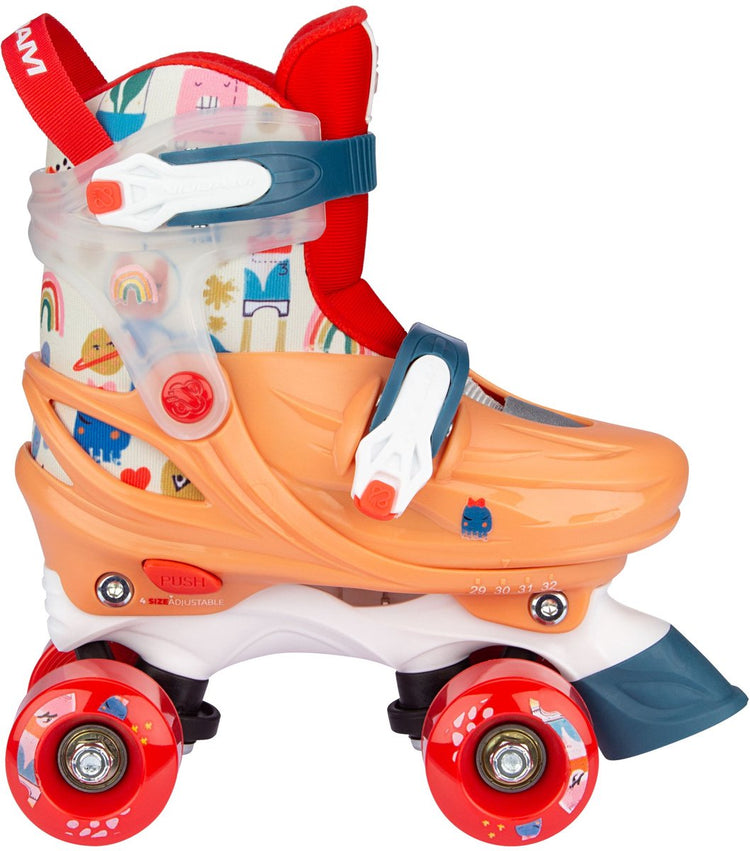Patins à roulettes Nijdam réglables - espace exclusif x - pêche - taille 29-32