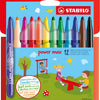 Stabilo power max - feutre - avec pointe extra épaisse 3,0 mm - étui de 12 couleurs