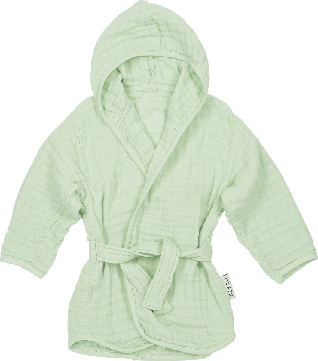 Peignoir Meyco baby uni - hydrophile prélavé - vert tendre - 98 104