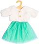 Veste poupée peluche avec jupe, 28-35 cm