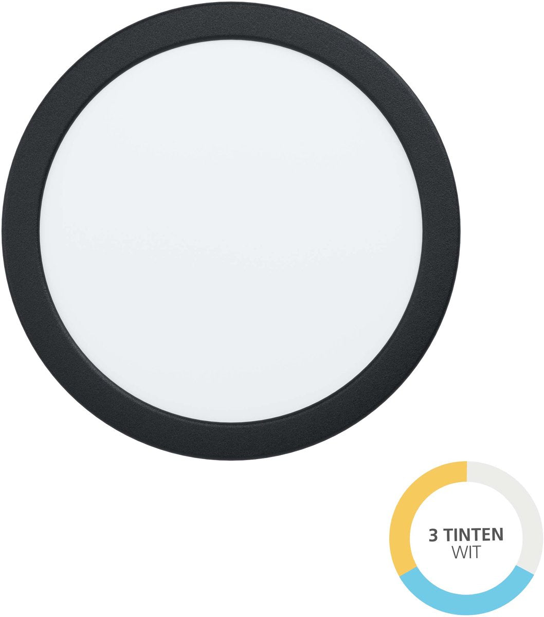 Spot encastrable Eglo fueva 6 - LED - ø 21,6 cm - noir - lumière blanche orientable (lumière chaude, neutre et lumière du jour)