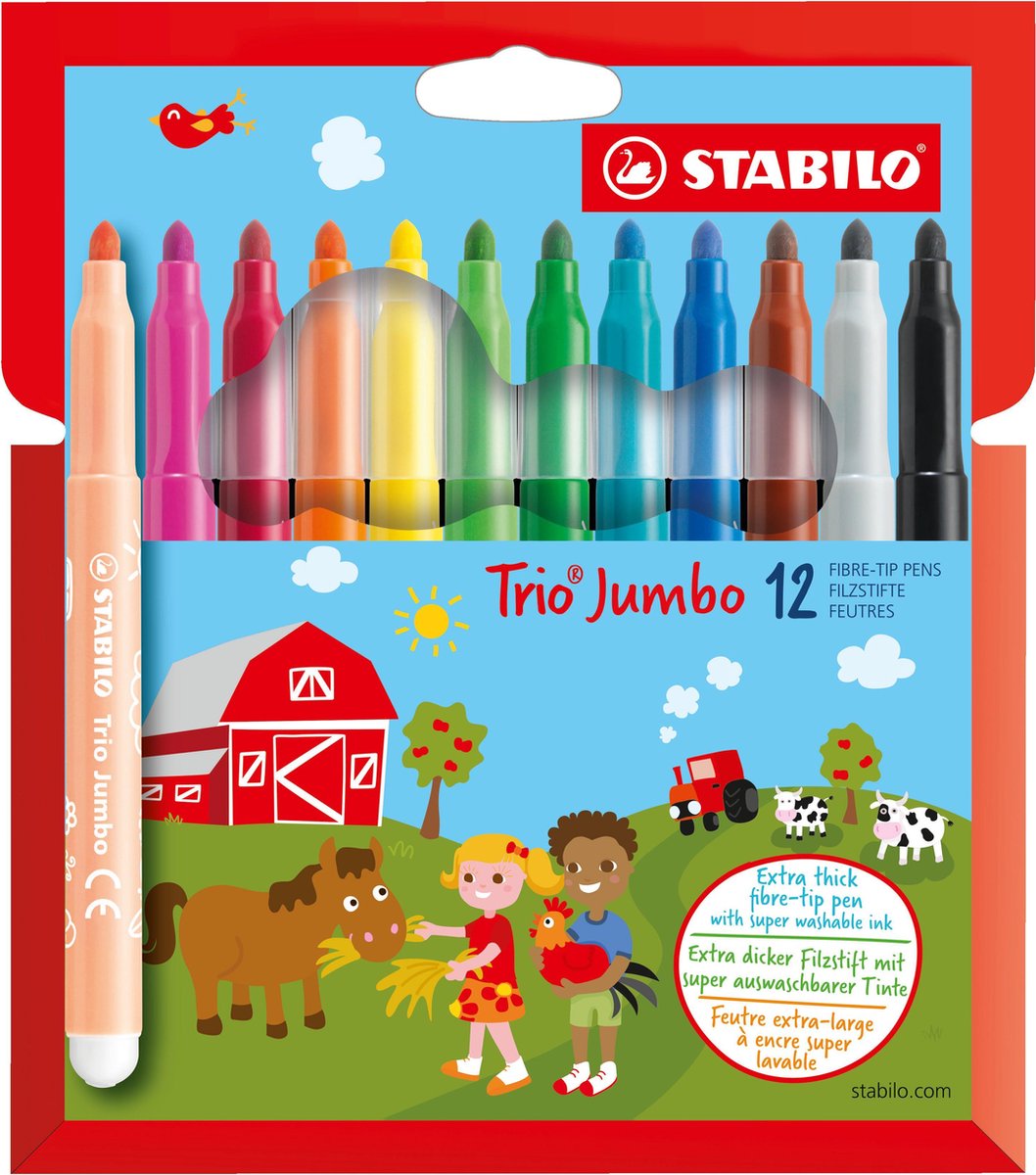 Stabilo trio jumbo viledstifts, 12st.