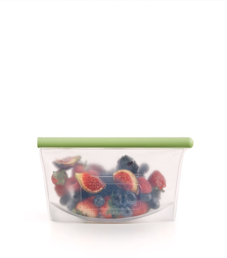 Sac produits frais Lékué debout 0,5 l - réutilisable - vert