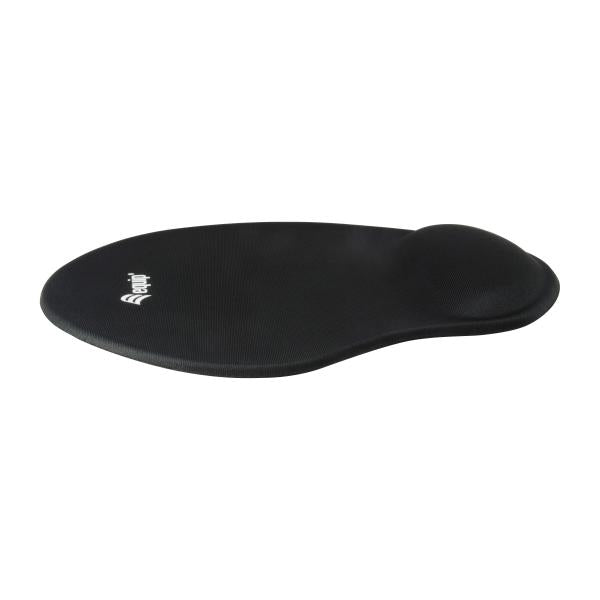Équipez l'équipement 245014 Gel Mouse Pad, tissu, gel, polyuréthane, repos du poignet, base non glissée, monotone, noir