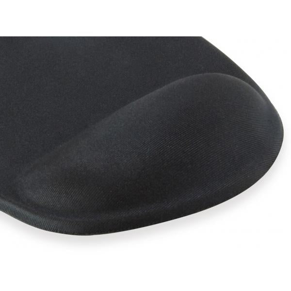 Équipez l'équipement 245014 Gel Mouse Pad, tissu, gel, polyuréthane, repos du poignet, base non glissée, monotone, noir