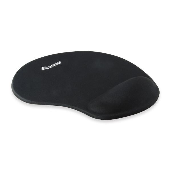 Équipez l'équipement 245014 Gel Mouse Pad, tissu, gel, polyuréthane, repos du poignet, base non glissée, monotone, noir