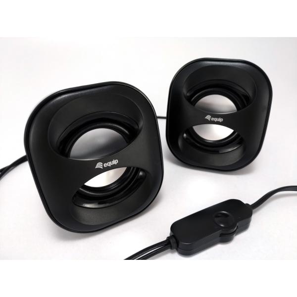 Équipement équipement 245330 Mini haut-parleur USB, 2,0 canaux, câblé, 3 W, 90 20 Hz, 40 o, noir