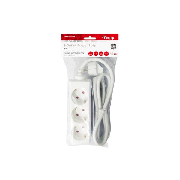 Équipement Équipement 245550 Strip, 3 sorties (s) Indoor, Type F, type F, 1,5 mm², 1,5 m, blanc