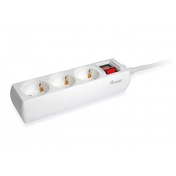 Équipez-vous 245551 bande à 3 sorts avec interrupteur, outlet (s) à l'intérieur (s), type F, 1,5 mm², 1,5 m, blanc