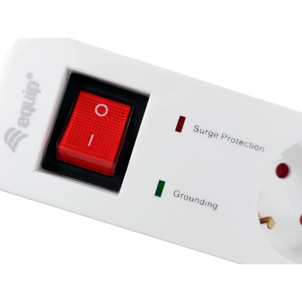 Équipez l'équipement 245554, bande de 5 sorties avec 2x USB, 5x prise (s) à l'intérieur, type F, 1,5 mm², 1,8 m