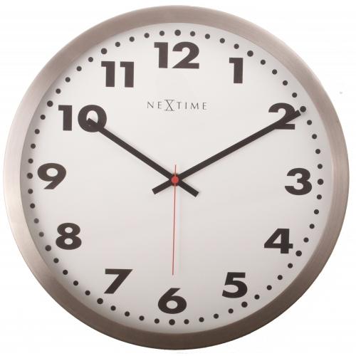 Nextime Nextime Klok 2521 Arabe, Ø33 cm, mur, blanc