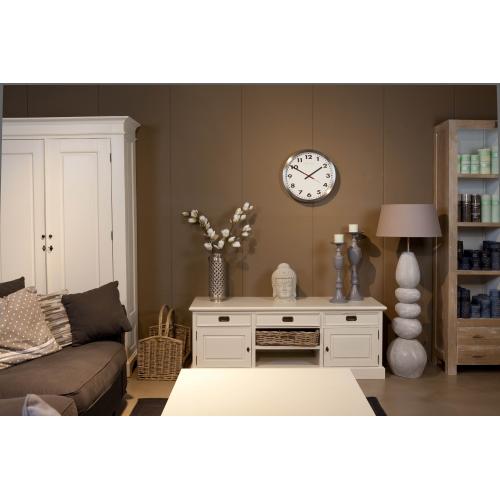 Nextime Nextime Klok 2521 Arabe, Ø33 cm, mur, blanc