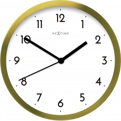 Nextime Nextime KLOK 2523GW Arabe, Ø44 cm, mur, blanc or