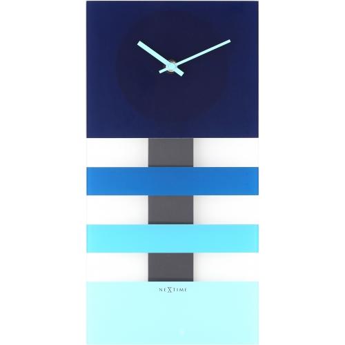 Nextime Nextime Klok 2855bl Bold Stripes, 38x19 cm, mur, bleu