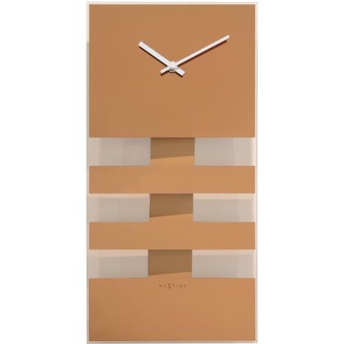 Nextime Nextime Klok 2855co Bold Stripes, 38x19 cm, mur, cuivre
