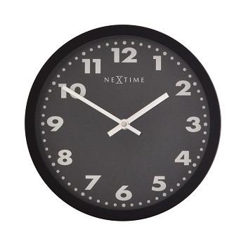 Nextime Nextime Klok 2906ma Mercure, Ø 25 cm, mur, noir