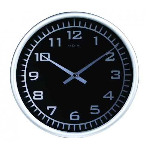 Nextime Nextime Klok 2953 Blacky, Ø 25 cm, mur, noir