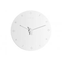 Nextime Nextime Klok 2989 Jamping Jack, Black White Checker, Ø35 cm, mur, blanc