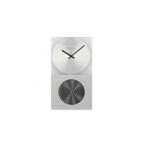 Nextime Nextime Klok 3028 sur l'horloge, 16x30,2 cm, mur, verre, argent